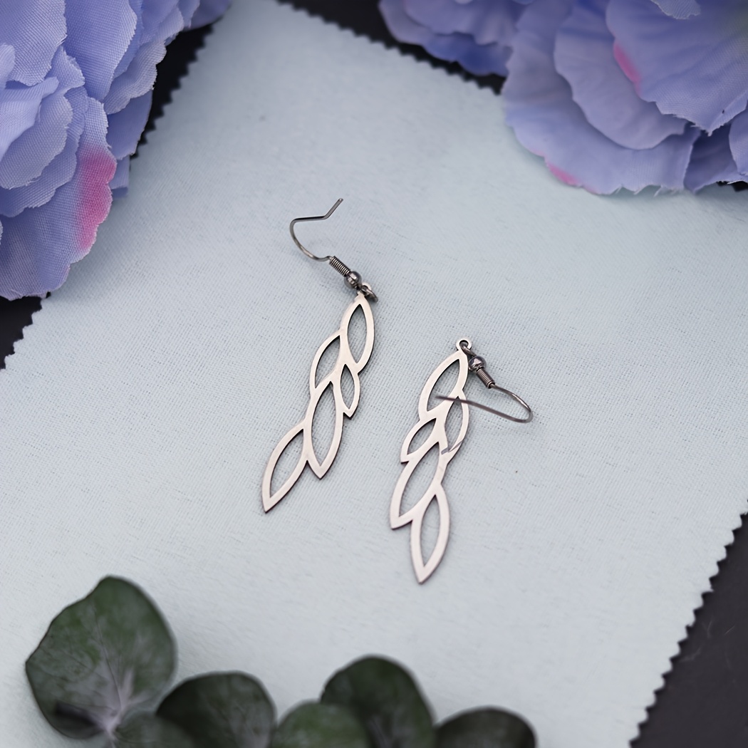 Women's Easy Leaves Stainless Steel Earrings, Fashion Gift